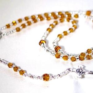 Swarovski Crystal Rosary - Catholic, Anglican, Jewish - Made to Order - Any Crystal Color - Shown in Topaz - Birthstone