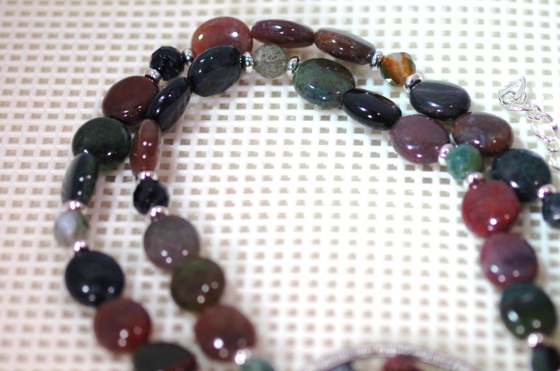 Adjustable 22 Fancy Jasper Gemstone Pendant Necklace