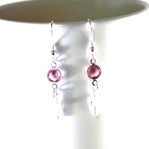 Sterling Silver Cross Earrings - Sterling SIlver Ear Wires - Swarovski Crystal - Several Colors Available