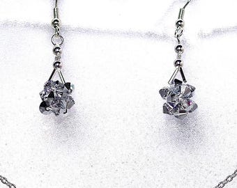 Swarovski Crystal Earrings - Swarovski Crystal Fireball - Sterling Silver Ear Wires