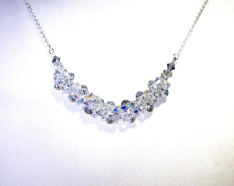 Swarovski Crystal Bridal Jewelry - Necklace - Made to Order / Any Color - Woven Crystal - Party, Wedding, Prom, Anniversary, Bride