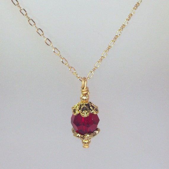 Swarovski Crystal Birthstone Necklace Swarovski Crystal Solitaire Gold  Filled Necklace