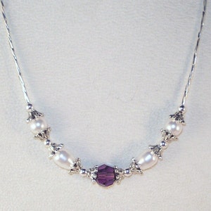 Swarovski Crystal and Pearl Bridal Necklace - Available in all Swarovski Pearl & Crystal Colors