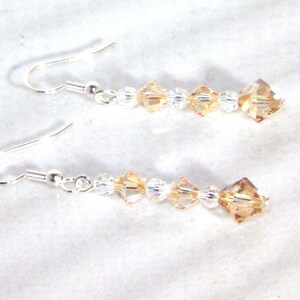 Swarovski Crystal Bridal Jewelry - Earrings - Shown in Golden Shadow - Available in Any Color - Bride, Bridesmaid, Maid of Honor