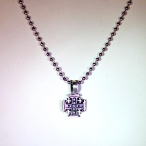 Pewter Cross on Silver Plated Necklace - UNISEX - Three length choices