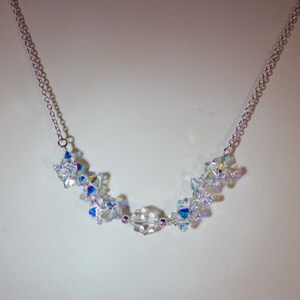 Swarovski Crystal Jewelry - Clear AB Swarovski Crystal & Sterling Silver Necklace - 8 Colors Available