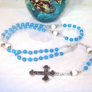 Gemstone and Swarovski Pearl Rosary - Catholic or Anglican - Made to Order - Mountain Jade