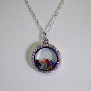 Rhodium and Crystal Necklace - Up To 25 Birthstones - MADE TO ORDER -  Mom or Grandma - Family Necklace