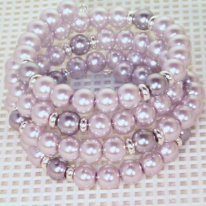Glass Pearl Bridal Jewelry - Shown in Lavender & Pewter - Any Color - Bride, Bridesmaid, Maid of Honor, Jr Bridesmaid