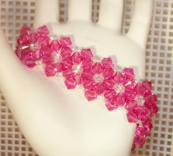Swarovski Crystal Jewelry - Bride, Bridesmaids, Maid of Honor Bracelet - Any Color - Shown in Rose