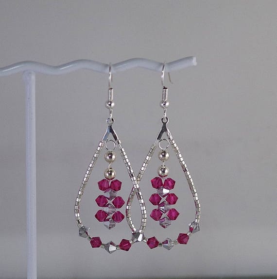 Buy Swarovski Crystal Earrings Silver Teardrops Shown With