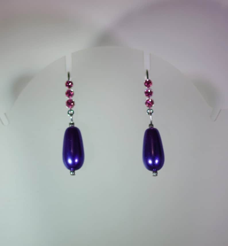 MADE TO ORDER in Any Colors Glass Pearls 1 Pr Pearl Bridal Earrings