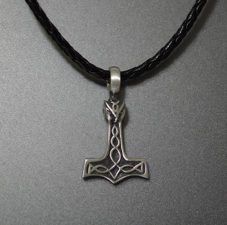Pewter Thor's Hammer on Leather Necklace UNISEX 3 Etsy