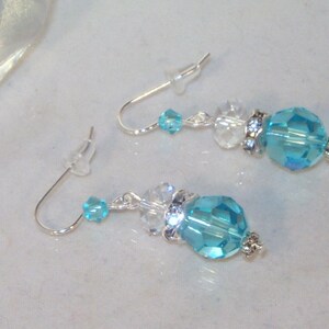 Swarovski Crystal Bridal Earrings - MADE TO ORDER in Any Color - Sterling Silver Wires with Swarovski Crystals