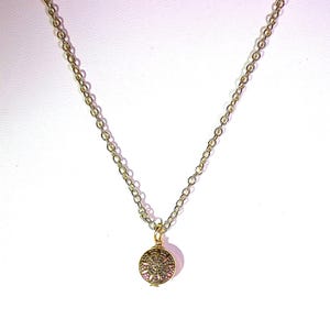 Gold Coin / Flower Solitaire - Brides Bridesmaids Maid of Honor - Made To Order