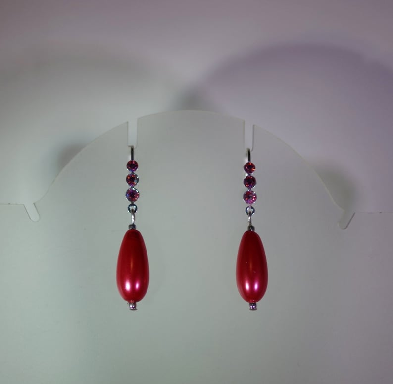 MADE TO ORDER in Any Colors Glass Pearls 1 Pr Pearl Bridal Earrings