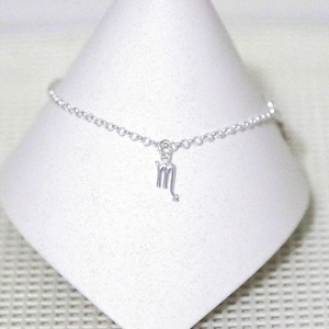 Anklet / Ankle Bracelet - Astrology / Zodiac - All Sizes - All Signs - Sterling Silver