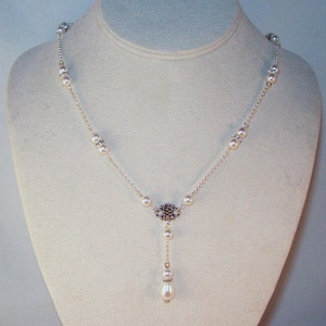 Swarovski Pearl Drop Bridal Necklace and Earrings Set Shown - Etsy