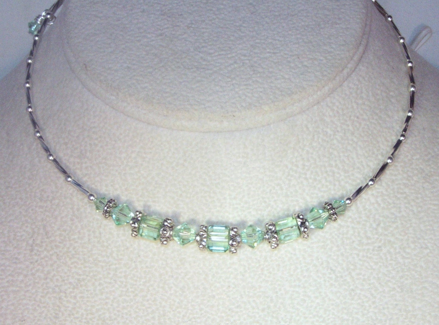 Swarovski Crystal and Silver Necklace Shown in Chrysolite | Etsy