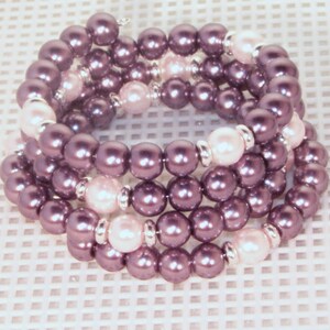 Glass Pearl Bridal Jewelry - Shown in Burgundy & Lt Pink - Any Color - Bride, Bridesmaid, Maid of Honor, Jr Bridesmaid