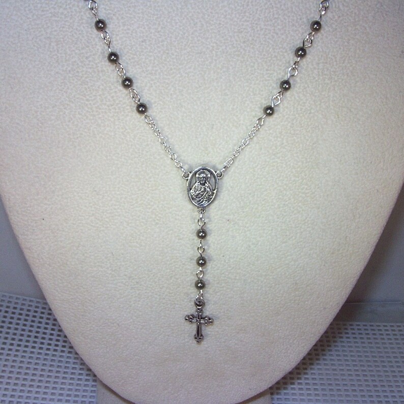Silver & Gemstone Rosary Necklace Custom Made Yolanda Etsy