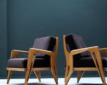 Zwei Sessel von Franco Campo & Carlo Graffi, italienische Mid-Century-Modern-Lounge-Sessel