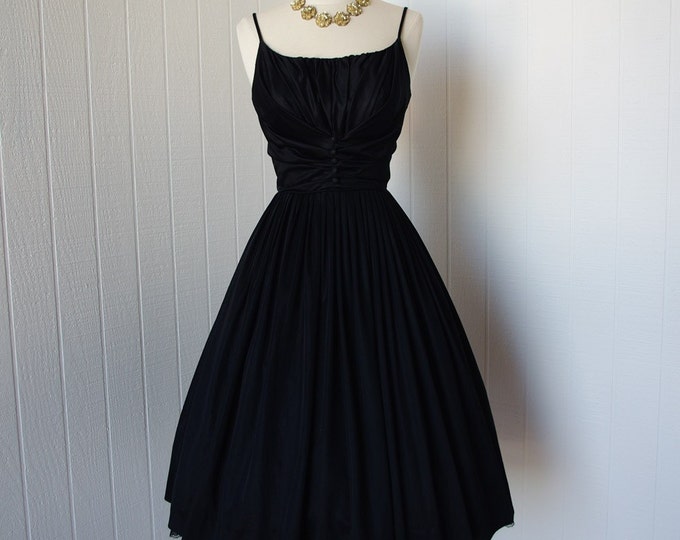 Vintage 1950s Dress Vavavoom Fredericks of Hollywood Little Black Bombshell Pinup Dress