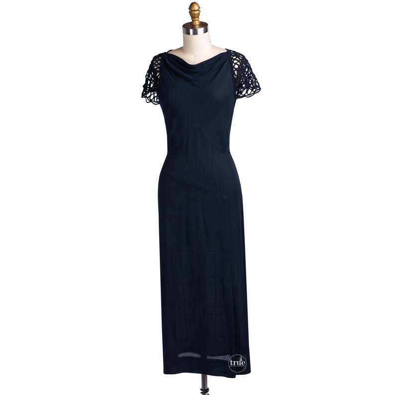 navy crepe dress