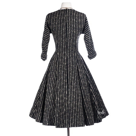 vintage 1950's dress ...striped wool sweater full… - image 4
