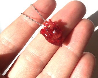 Really Tiny Glass Heart on a Chain