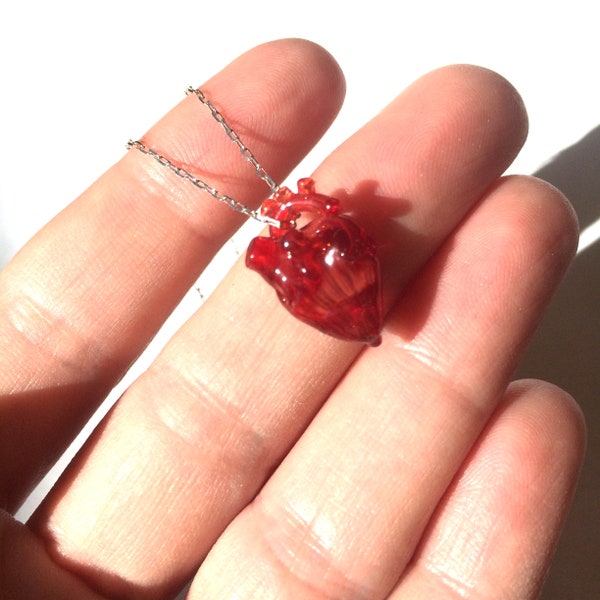 Really Tiny Glass Heart on a Chain