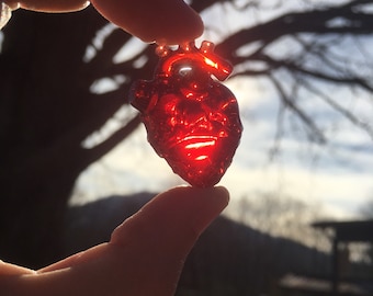 Colgante de corazón de cristal