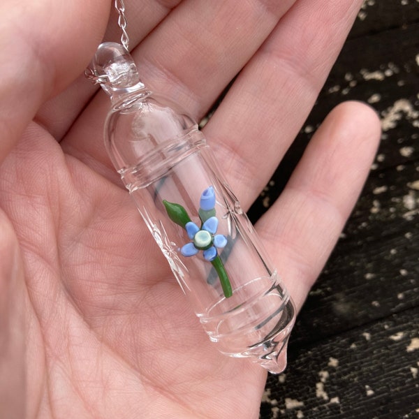 Forget-Me-Not Reliquary Necklace