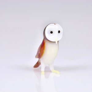 Glass Barn Owl Figurine and owlets Adult Owl