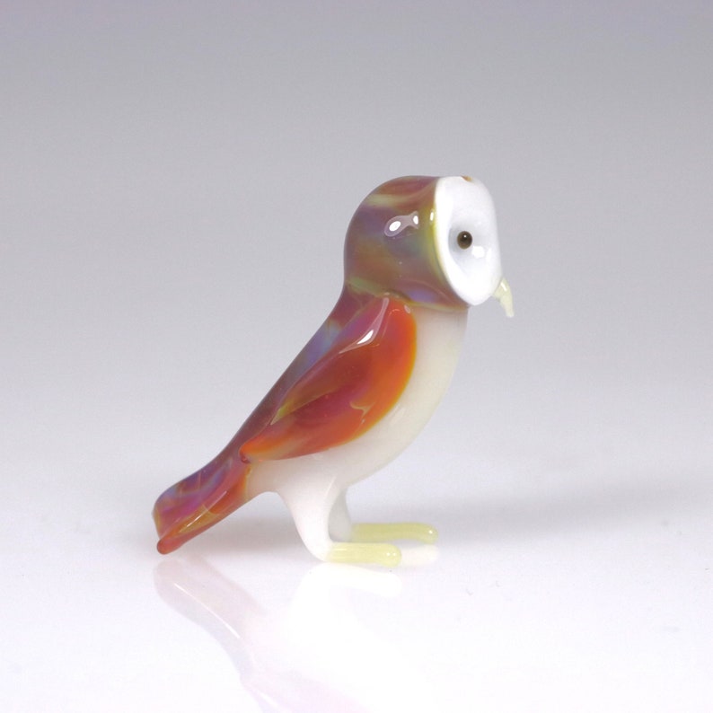 Glass Barn Owl Figurine and owlets image 2