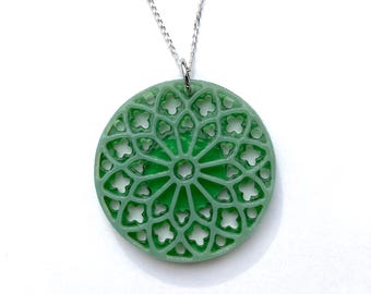 Rose Window Glass Necklace
