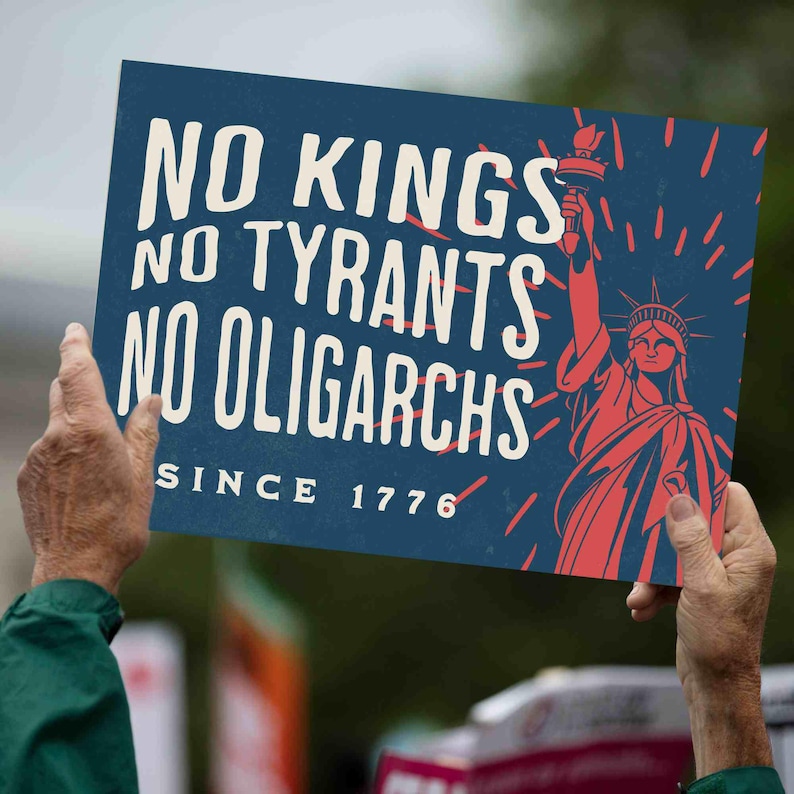 No Kings Protest Sign PRINTABLE, Anti-trump Protest Poster, No Kings ...