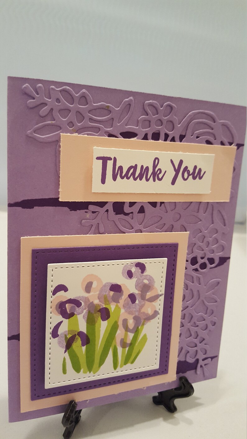 Thank You Card Purple Floral