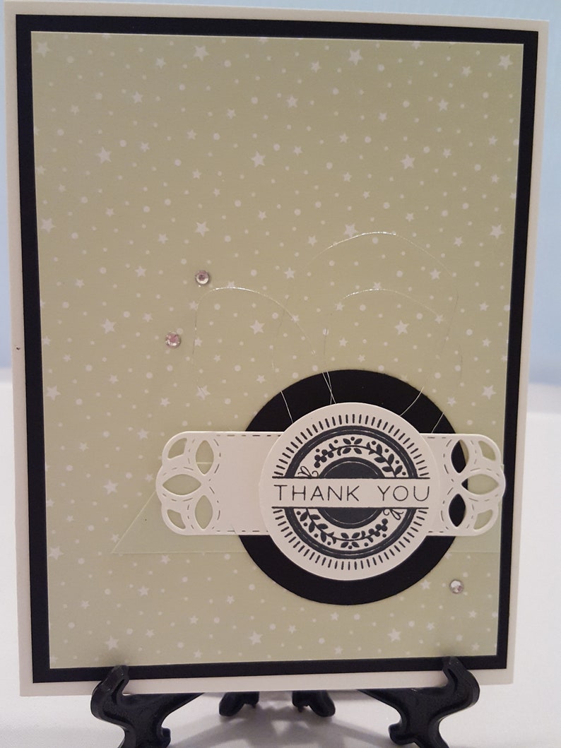 Thank You Sage Polka Dots Card