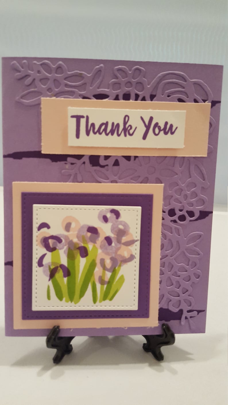 Thank You Card Purple Floral