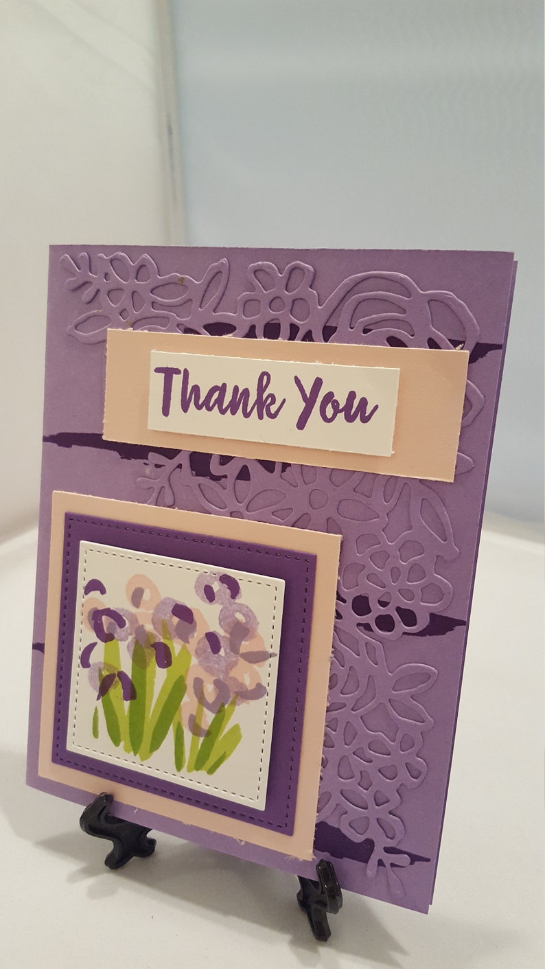 Thank You Card Purple Floral