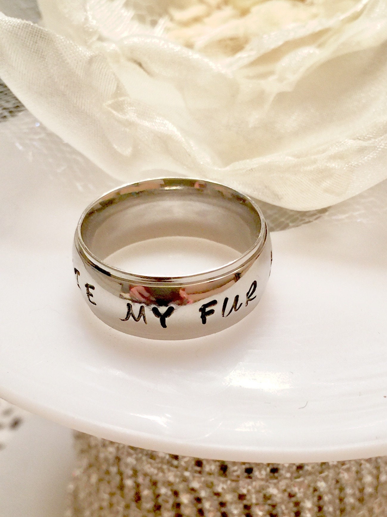 Hand Stamped Pet Memorial Ring Dog Memorial Ring Cat Etsy