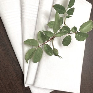 White Cotton Handkerchiefs for Men: Soft Classic Hankies, Set of 4 (16x16&quot;) 60s