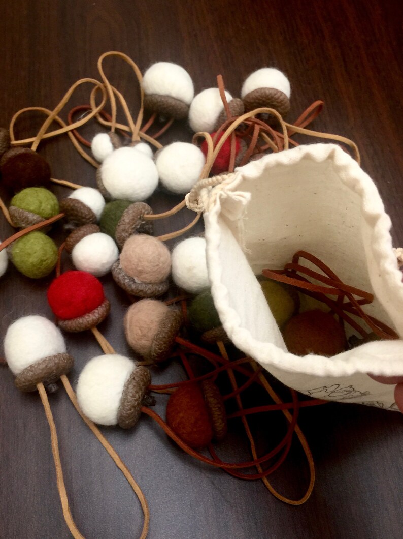 SET OF 3 Felted wool acorns Felted Wool Acorn ornaments