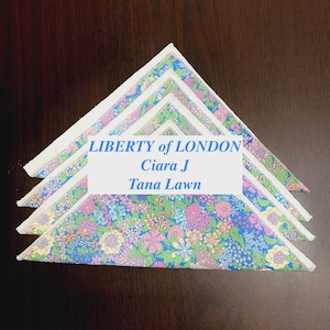 HANKIES, Liberty  of London Handkerchiefs, CIARA J, Hankys, Handkerchieves, Hankerchief, Reusable, 9x9" 7x7" Ala-Carte