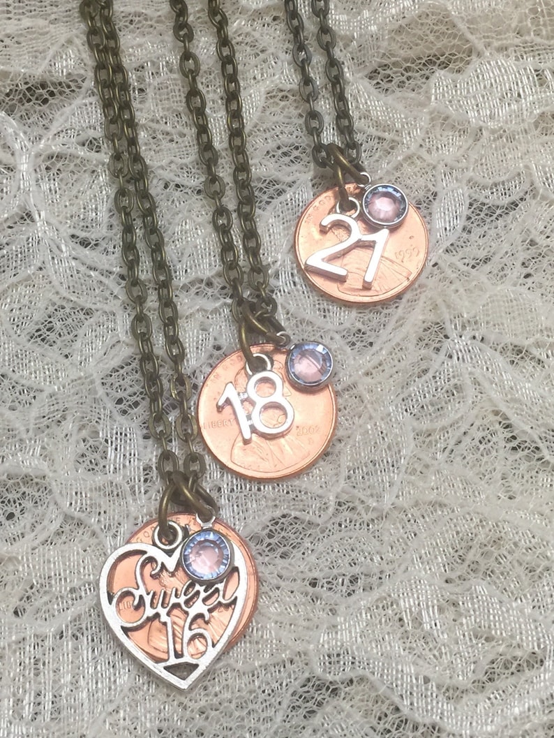 Gift for Her Gift for Him -Birthday gift for her Birthday Penny Keychain Necklace