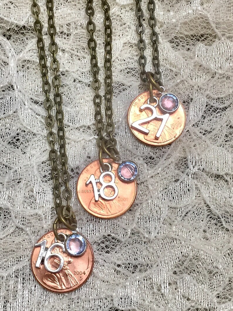 Gift for Her Gift for Him -Birthday gift for her Birthday Penny Keychain Necklace