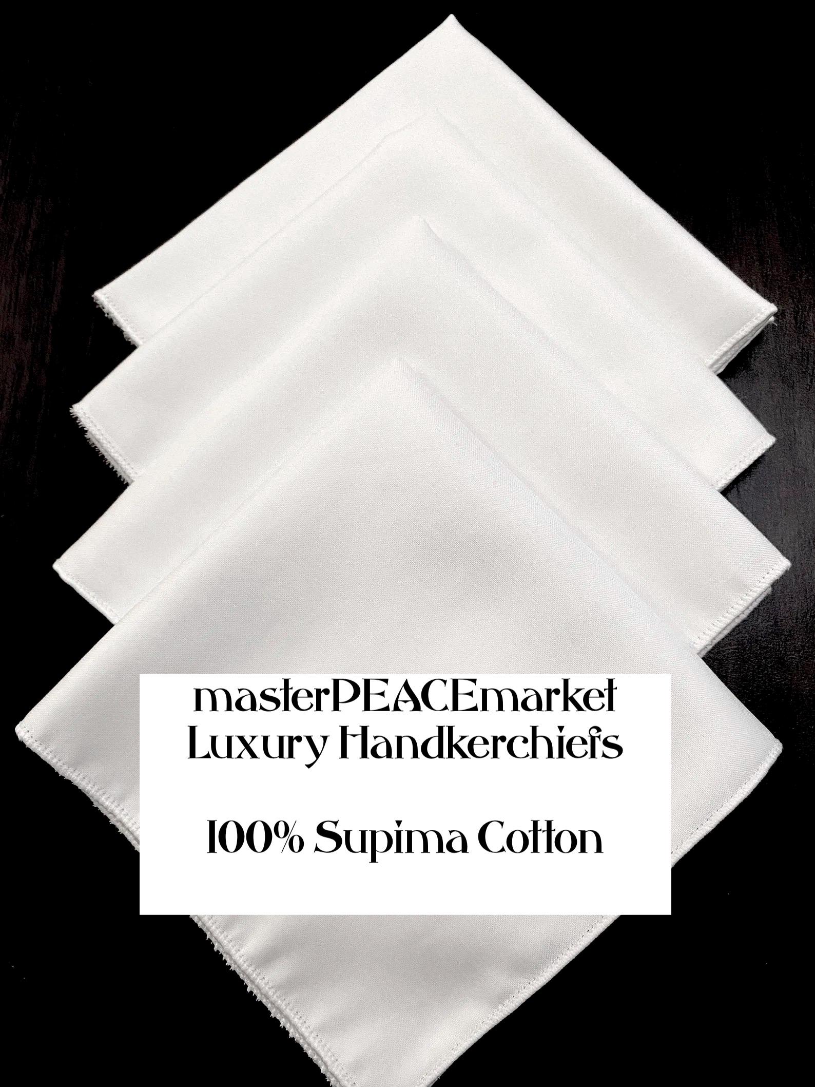 Cotton Handkerchiefs, Men's Cotton Handkerchiefs, Women's Cotton Handkerchiefs, White Cotton Hankies, Soft Luxury Handkerchiefs, All Sizes