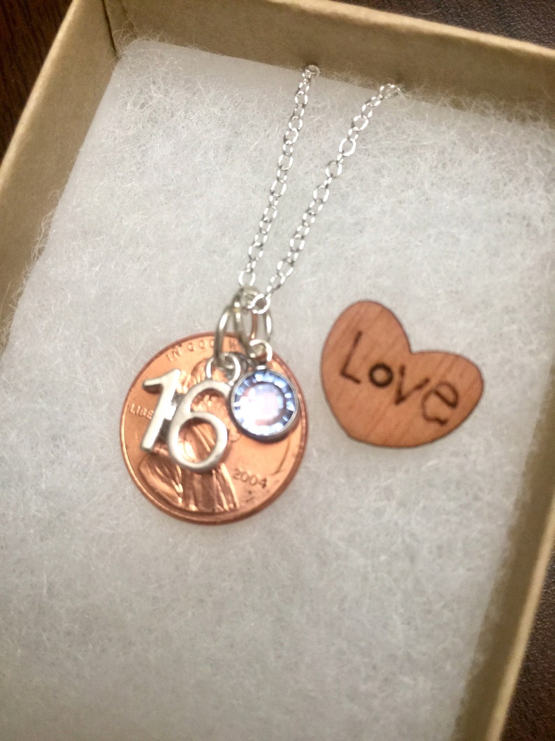 Gift for Her Gift for Him -Birthday gift for her Birthday Penny Keychain Necklace