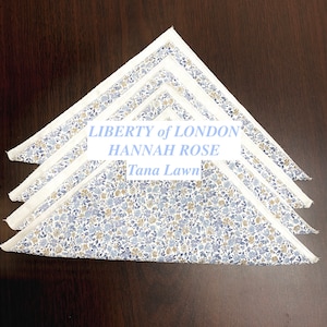 HANKIES, Liberty  of London Handkerchiefs, HANNAH ROSE, Hankys, Handkerchieves, Hankerchief, Reusable, 9x9" 7x7" Ala-Carte